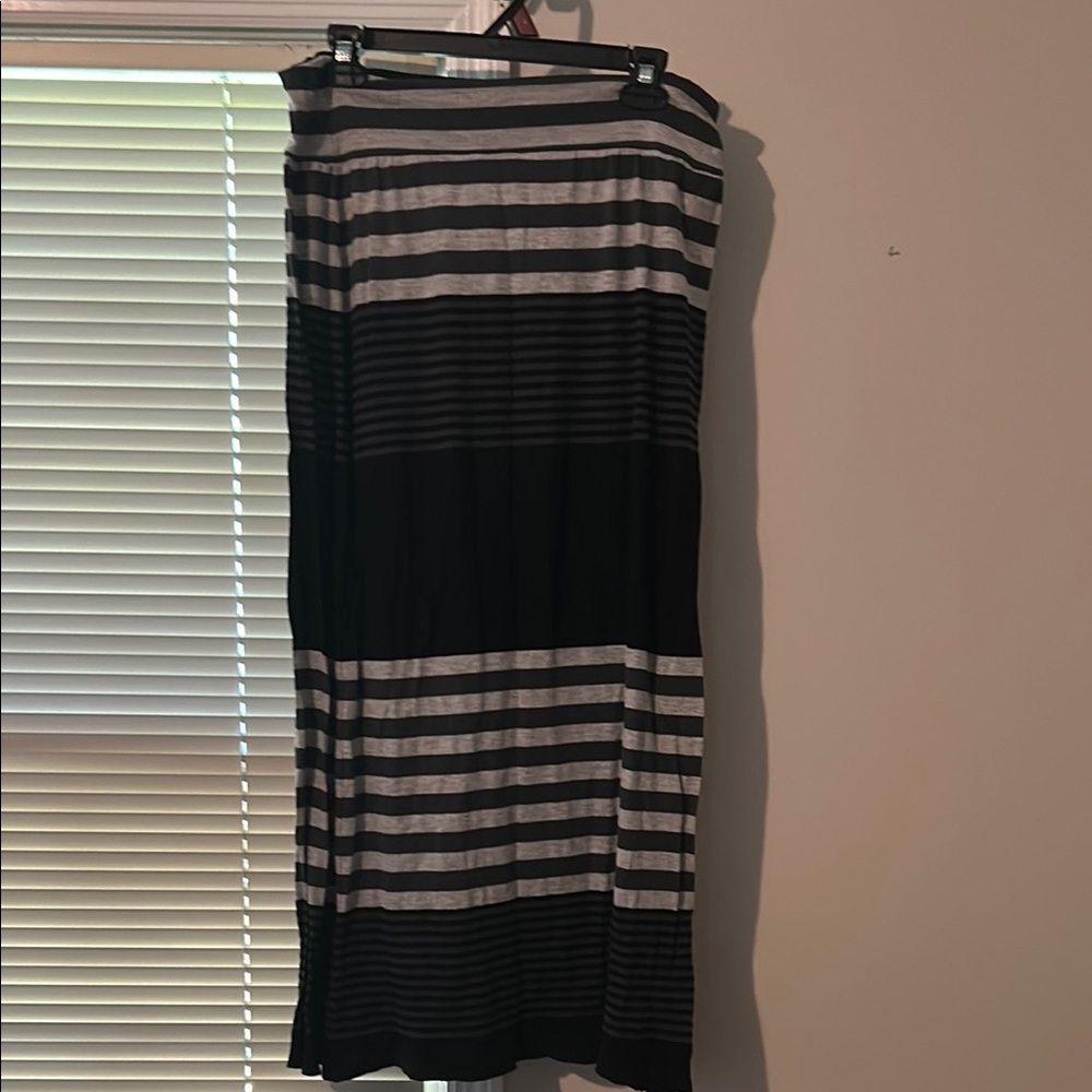 Striped Black and Gray Women's Skirt